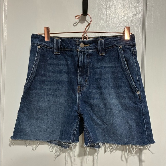 BDG Dark Blue Mid High Jean Shorts Size 27 - Picture 1 of 4